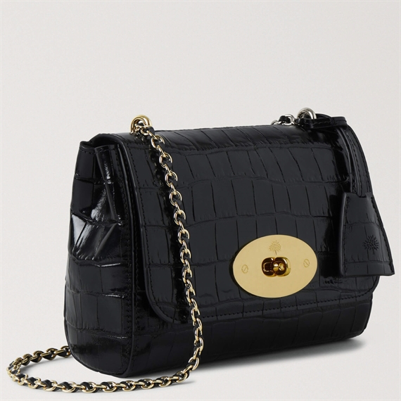 Mulberry Lily Black Shiny Small Croc